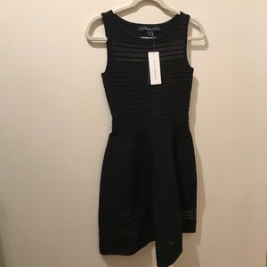 Tobey Crepe Knit Mini Flared Dress